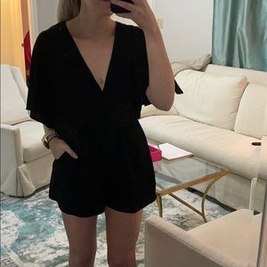 Black deep v romper